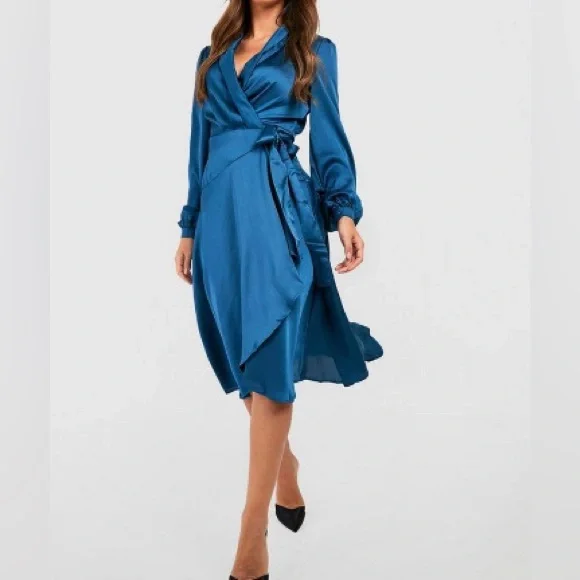 dress shirt no collar Dress Nasty Midi Skater Dress Wrap Satin Dress Midi Choklate Paris Solid  Satin Pleated Skirt Black